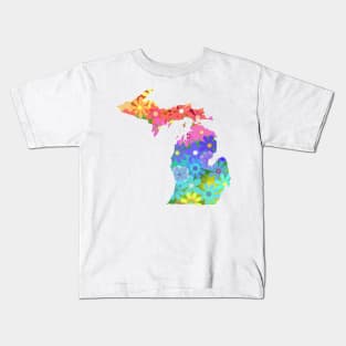 Pretty BIG Flowers Michigan | LGBTQ | Pride | Cherie's Art(c)2021 Kids T-Shirt